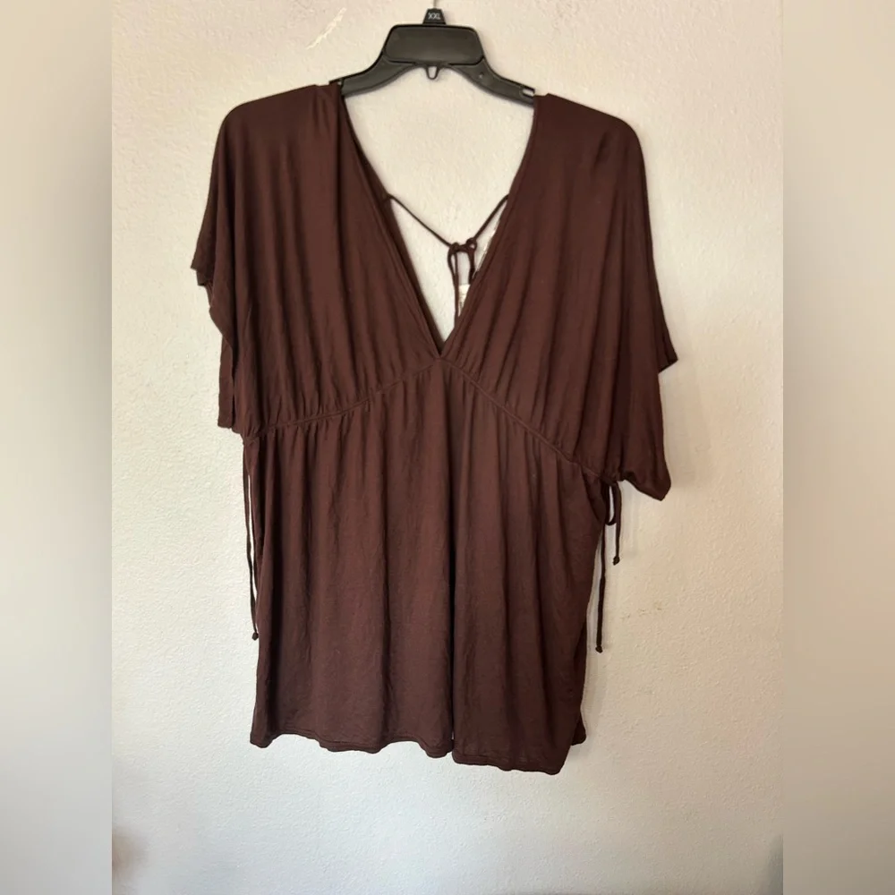 Younique Earth Brown Sleeveless Top/ cover up - Picture 1 of 6